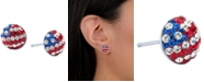 Giani Bernini Cubic Zirconia Red, White, & Blue Stud Earrings in Sterling Silver, Created for Macy's